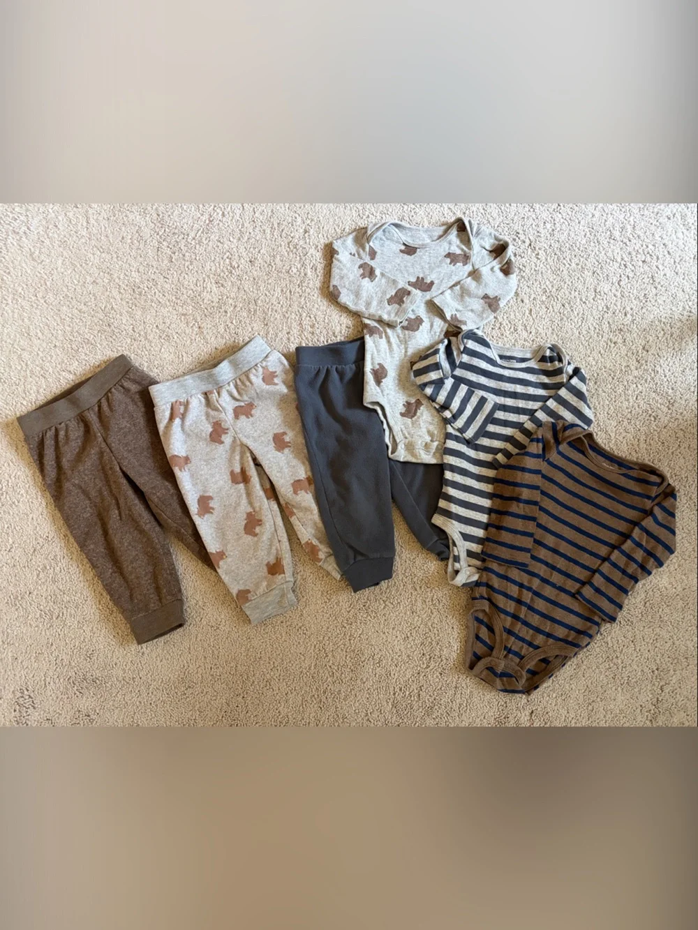 Carter's Baby Matching Set in Brown, Tan, Gray